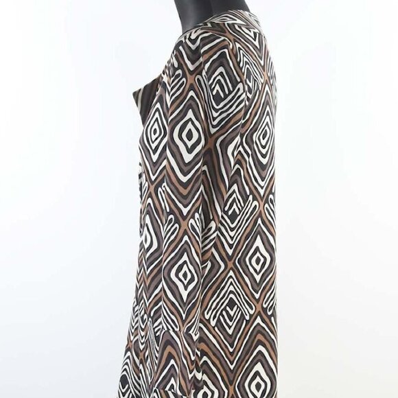 DIANE VON FURSTENBERG Boho Silk Vintage Tribal Print Tunic Dress Size 4 - Picture 9 of 10
